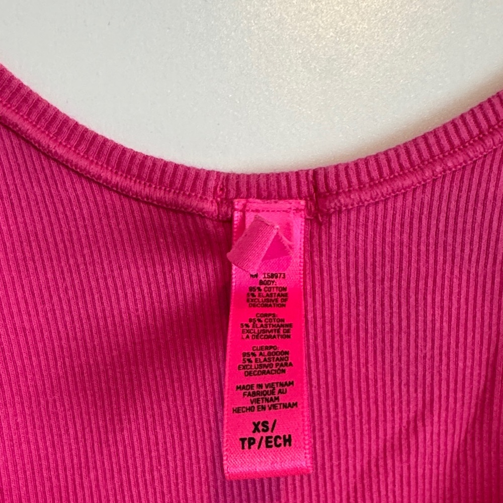 Pink Ribbed Tank Top - Picture 2 of 4